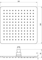 Верхний душ Ravak 986.10WHM матовый белый