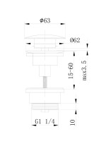 Донный клапан для раковины Abber AF0011NG без перелива, никель
