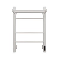 Полотенцесушитель электрический Grota Alto 430х600 RAL9016 EL 60x45 см, подключение справа, слева, скрытое подключение справа, матовый белый, лесенка, из стали, с полкой