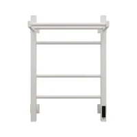 Полотенцесушитель электрический Grota Alto 430х600 RAL9016 EL 60x45 см, подключение справа, слева, скрытое подключение справа, матовый белый, лесенка, из стали, с полкой