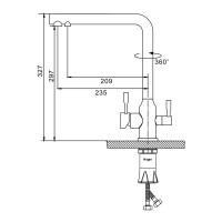 Смеситель для кухни с подключением фильтра Raglo R81.61.06, черный Смеситель для кухни с подключением фильтра Raglo R81.61.06, черный