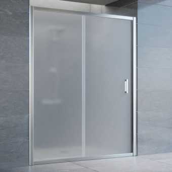 Душевая дверь в нишу Vegas Glass ZP 150 08 10 профиль глянцевый хром, стекло сатин