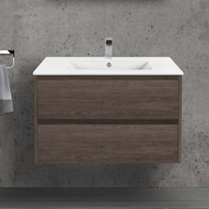 Тумба с раковиной Vincea Gio 80 темный дуб