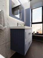 Тумба под раковину La Fenice CUBO Twin Blu Grigio синяя матовая 100 см Черная ручка