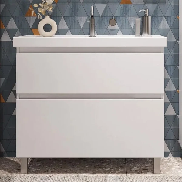 Тумба с раковиной SanStar Riana 90 напольная, белая