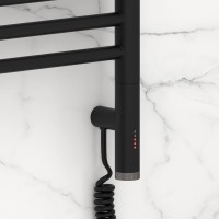 Полотенцесушитель электрический Сунержа Богема 3.1 31-6007-1240 130x45 см, подключение справа, матовый черный, лесенка, с полкой