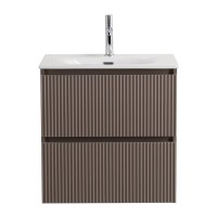Тумба с раковиной BelBagno Uno-mini 50 подвесная, 2 ящика, матовая бежевая