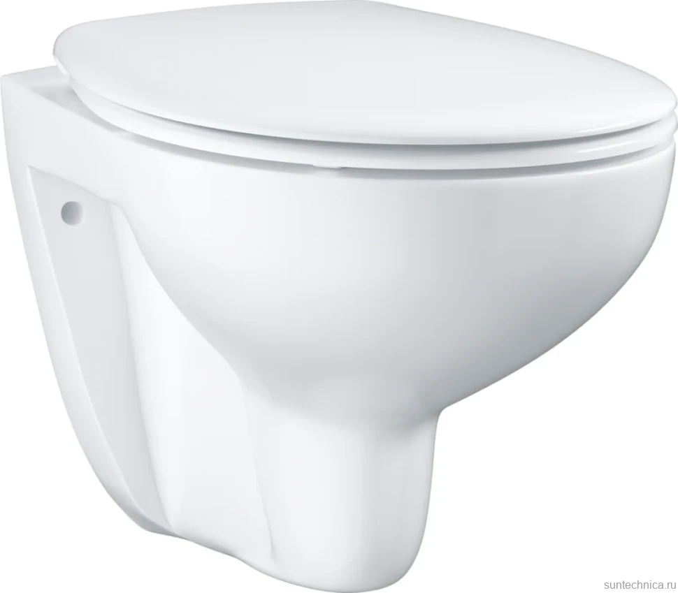 Комплект Унитаз подвесной Grohe Bau Ceramic 39351000 безободковый, альпин-белый + Инсталляция VitrA V-Fix Core 732-5800-01PV + Кнопка Root Round 740-2280 хром