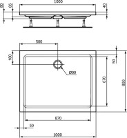 Поддон для душа Ideal Standard Hotline 100x80 прямоугольный