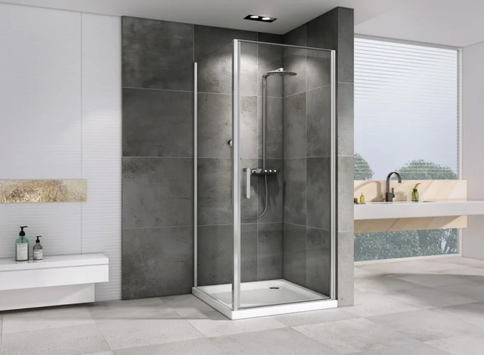 Душевой уголок Abber Sonnenstrand AG04080-S80 80x80, профиль хром, стекло прозрачное