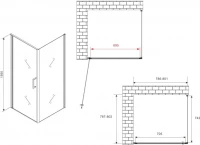 Душевой уголок Abber Sonnenstrand AG04080-S80 80x80, профиль хром, стекло прозрачное