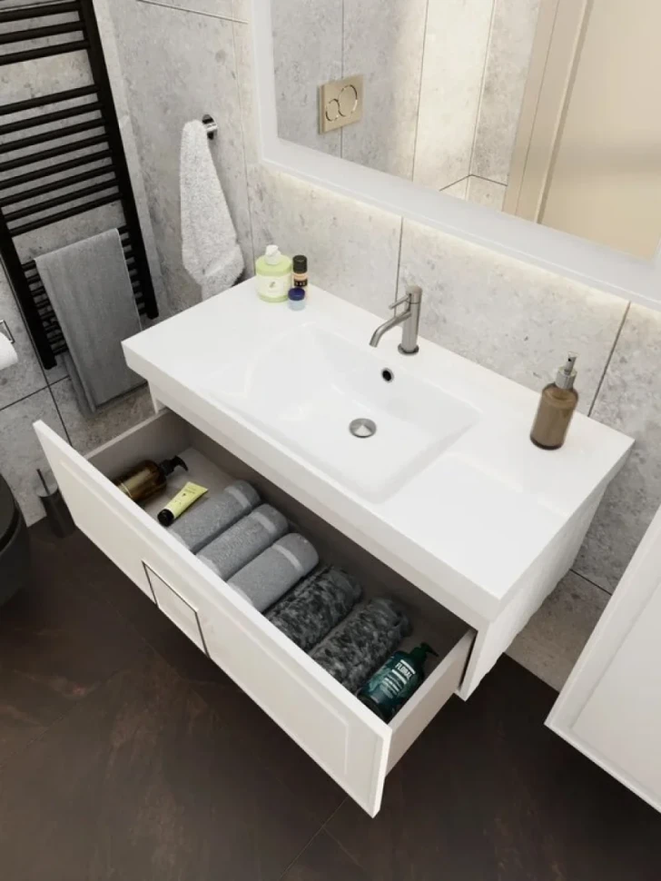 Тумба под раковину La Fenice Cubo 100 белая