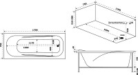 Акриловая ванна Bas Толедо 170x75 см, пристенная, белая + ремкомплект Good Door