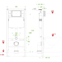Инсталляция для унитаза Veconi Frame VF600 крепление к полу и стене Инсталляция для унитаза Veconi Frame VF600 крепление к полу и стене