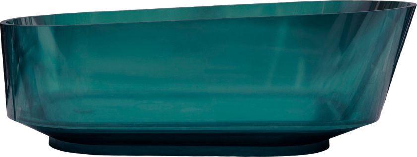 Акриловая ванна Abber Kristall AT9706 Aquamarin 170x80 см, отдельностоящая, бирюзовая, овальная, с донным клапаном