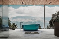 Акриловая ванна Abber Kristall AT9706 Aquamarin 170x80 см, отдельностоящая, бирюзовая, овальная, с донным клапаном