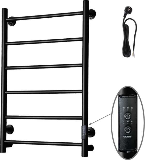 Полотенцесушитель электрический Тругор Аспект ПЭК 1 80x50 с выключателем, черный