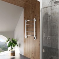 Полотенцесушитель электрический Grota Simple K 530х800 NM EL 80x55 см, подключение справа, слева, скрытое подключение справа, матовый хром, лесенка