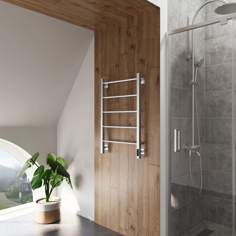 Полотенцесушитель электрический Grota Simple K 530х800 NM EL 80x55 см, подключение справа, слева, скрытое подключение справа, матовый хром, лесенка