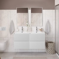 Мебель для ванной комнаты BelBagno Uno 120 подвесная, 4 ящика, bianco opaco