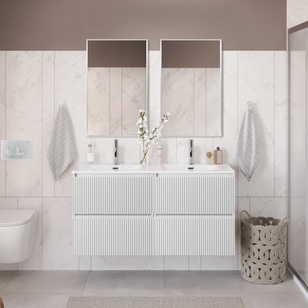 Мебель для ванной комнаты BelBagno Uno 120 подвесная, 4 ящика, bianco opaco