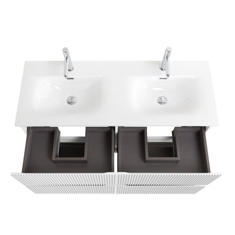 Мебель для ванной комнаты BelBagno Uno 120 подвесная, 4 ящика, bianco opaco