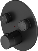 Термостатический смеситель встраиваемый Plumberia Selection PSBOX PSB1902NO С ВНУТРЕННЕЙ ЧАСТЬЮ, матовый черный