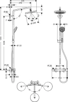 Душевая стойка Hansgrohe Croma 220 Showerpipe 27185000 хром Душевая стойка Hansgrohe Croma 220 Showerpipe 27185000 хром
