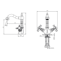 Смеситель для раковины Caprigo Bristol 21-526-crm с донным клапаном, хром Смеситель для раковины Caprigo Bristol 21-526-crm с донным клапаном, хром