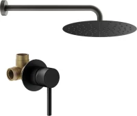 Душевой комплект Plumberia Selection Ixo KITXO01NO С ВНУТРЕННЕЙ ЧАСТЬЮ, черный матовый