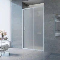 Душевая дверь в нишу Vegas Glass ZP NOVO 160 07 10 160 см, профиль матовый хром, стекло сатин