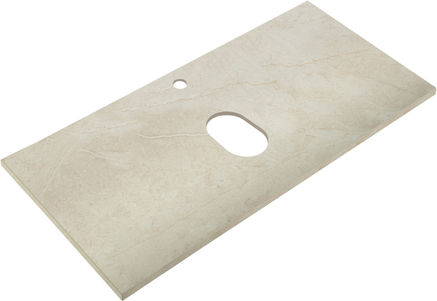 Тумба с раковиной Cezares Molveno 46 100 legno bianco, со столешницей marmo crema opaco