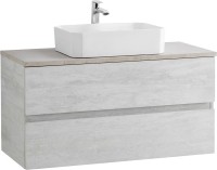 Тумба с раковиной Cezares Molveno 46 100 legno bianco, со столешницей marmo crema opaco