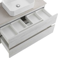 Тумба с раковиной Cezares Molveno 46 100 legno bianco, со столешницей marmo crema opaco