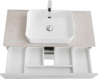 Тумба с раковиной Cezares Molveno 46 100 legno bianco, со столешницей marmo crema opaco