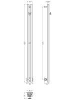 Полотенцесушитель водяной Сунержа Нюанс Pro 30-0412-1250 120x10 см, матовый белый, I-образный