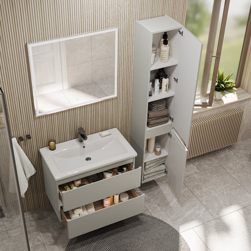 Тумба под раковину без столешницы SanStar Riana 70 подвесная, grey