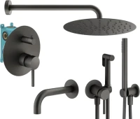 Комплект для ванной Plumberia Selection Ixo KITZXO19GR60 С ВНУТРЕННЕЙ ЧАСТЬЮ, графит матовый