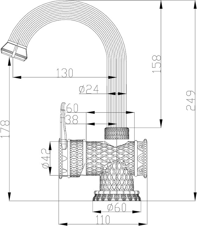 Смеситель для раковины Zorg Antic A 411U-BR