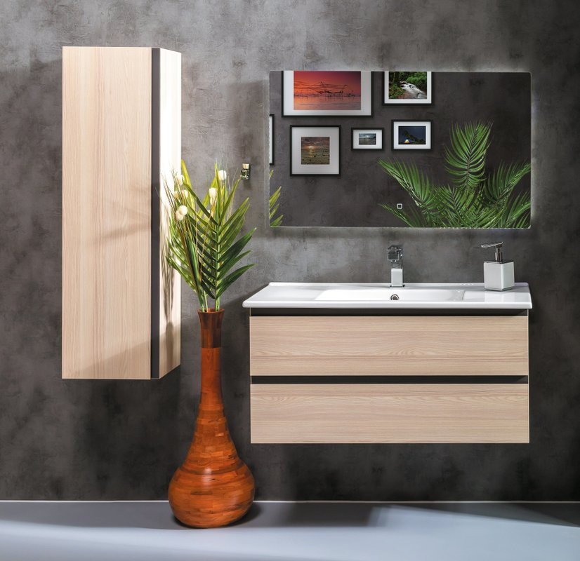 Шкаф пенал для ванной Armadi Art Capolda light wood