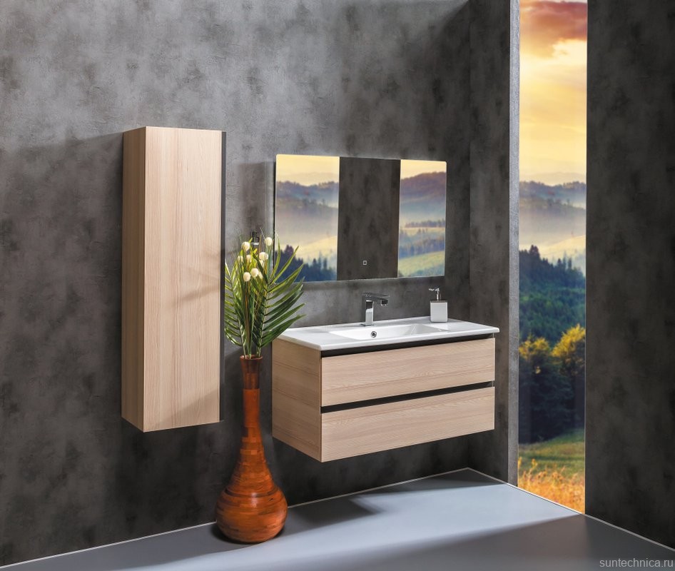 Шкаф пенал для ванной Armadi Art Capolda light wood