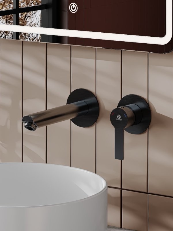 Смеситель для раковины Agger Easy A3172255 С ВНУТРЕННЕЙ ЧАСТЬЮ, оружейная сталь матовая