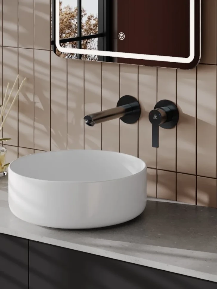 Смеситель для раковины Agger Easy A3172255 С ВНУТРЕННЕЙ ЧАСТЬЮ, оружейная сталь матовая