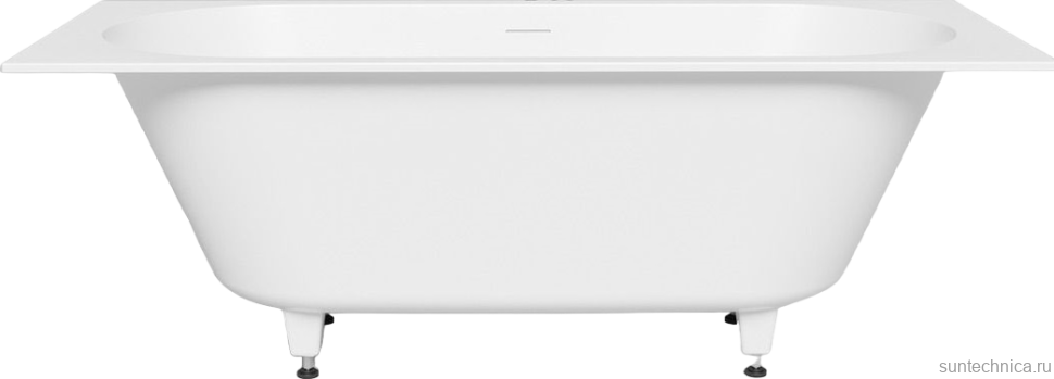 Ванна из искусственного камня Salini Ornella Axis Kit S-Sense 170x70 см, встраиваемая, матовая белая, на ножках, с донным клапаном