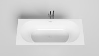 Ванна из искусственного камня Salini Ornella Axis Kit S-Sense 170x70 см, встраиваемая, матовая белая, на ножках, с донным клапаном