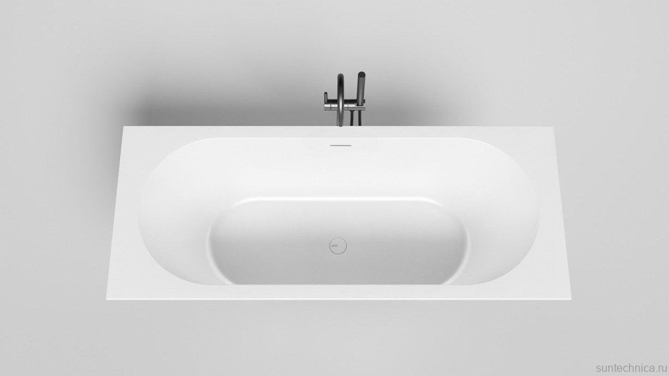 Ванна из искусственного камня Salini Ornella Axis Kit S-Sense 170x70 см, встраиваемая, матовая белая, на ножках, с донным клапаном