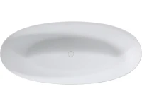 Ванна из искусственного камня Vincea VBT-4S01MW 170x75 см, отдельностоящая, матовая белая, овальная, со сливом-переливом, с донным клапаном