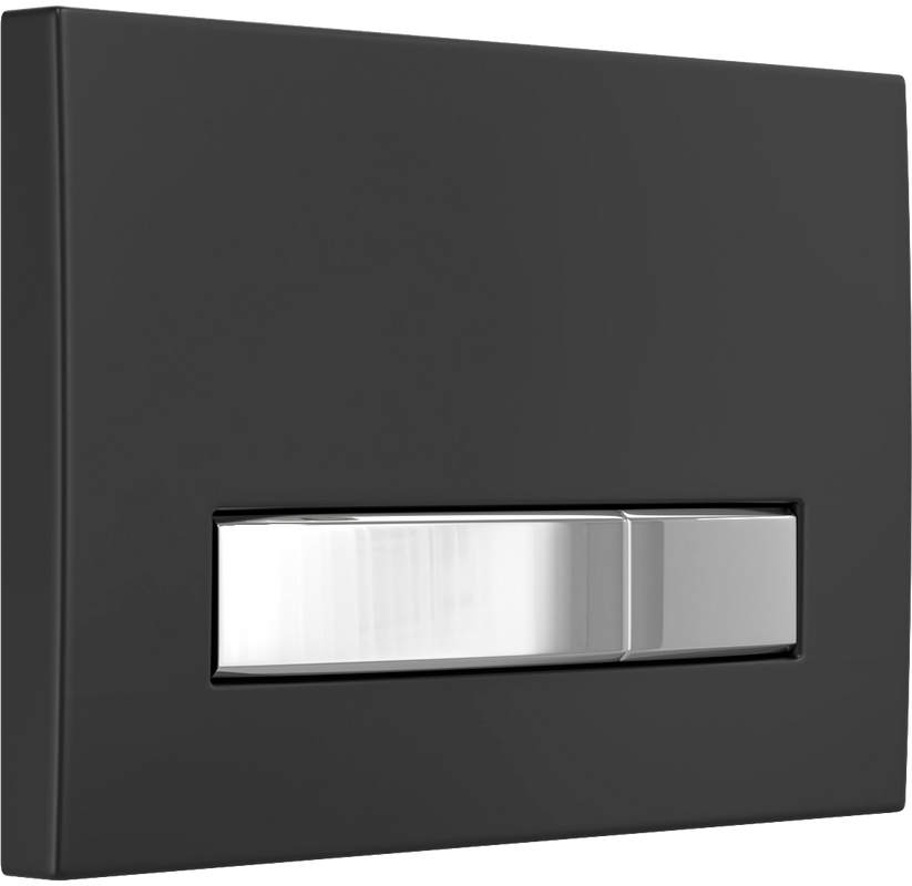 Система инсталляции для унитазов Berges Atom Line 410 с кнопкой смыва, черная soft touch, хром глянец