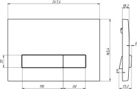 Система инсталляции для унитазов Berges Atom Line 410 с кнопкой смыва, черная soft touch, хром глянец