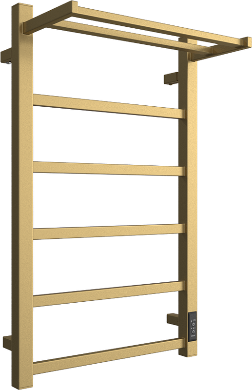Полотенцесушитель электрический Двин Fj Plaza Neo 80х50, матовое золото, с полкой